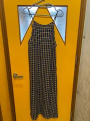 Y【Y2-15】◇ SLY サイズ1 キャミソールワンピース　黄色紺色　チェック柄