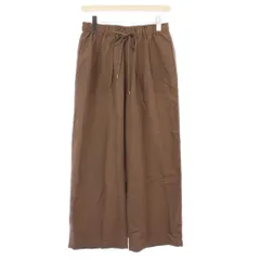 グリーンレーベルリラクシング ユナイテッドアローズ green label relaxing SC LY/LI/P イージーワイドパンツ ウエストゴム 無地 麻 リネン混 38 茶 ブラウン 3614-139-2017 /BB