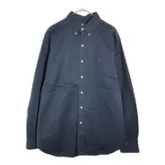 Polo by Ralph Lauren ポロ ラルフローレン ボタンダウン 長袖シャツ ネイビー(メンズ L)中古 古着 X4313