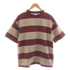 オニータ ONEITA Border Crew Neck Tee Tシャツ カットソー 半袖 ボルドー ベージュ 75-04-0008-146 /RR