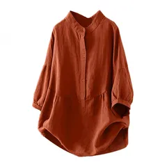 【特価商品】レディースファッション トップス 春 コットン リネン シャツ ゆったり ワイシャツ 無地 綿麻 開襟シャツ おしゃれ シンプル カジュアル 長袖シャツ 柔らかい 快適 春服 20代 30代 40代 50代