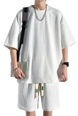 【人気商品】セットアップ メンズ 夏 tシャツ ショートパンツ 半袖 ジャージ 上下セット スウェット 夏服 セットアップ 韓国 お洒落 スポーツウェア 男性 ルームウェア ゆったり 大きいサイズ 普段着 人気 無地 カジュアル セットアップ