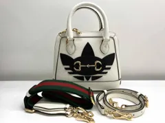 GUCCI adidas コラボ ホースビット 2wayショルダー 白 677212 アディダス グッチ ミニ ハンドバッグ