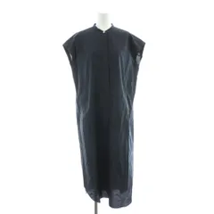 イエナ IENA ワンピース 36 紺 ネイビー 無地 バンドカラーノースリーブ /AP