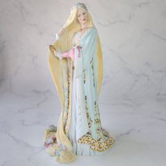 希少】当時物 内藤ルネ 貯金箱 陶器 人形 女の子 黄色 昭和レトロ RUNE