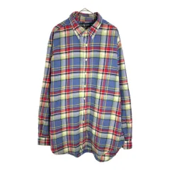 Polo by Ralph Lauren ポロ ラルフローレン ボタンダウン フランネルシャツ チェック マルチカラー(メンズ 2XL)中古 古着 X4321