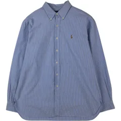 古着 ラルフローレン Ralph Lauren CLASSIC FIT マルチストライプ 長袖 ボタンダウンストライプシャツ メンズXL相当/eaa618559