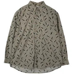 古着 90年代 コロンビア Columbia ギンガムチェック フィッシングルアー柄 長袖 ボタンダウンチェックシャツ メンズL相当/eaa619045
