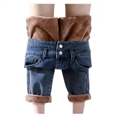 【特価セール】裏起毛ジーンズ Chenyoulan 裏起毛パンツ デニム ロングパンツ レディース ストレッチジーンズ ウエストゴム 秋冬用 暖かいパンツ ハイウエスト 美脚レギンス 裏ボア デニムワイドパンツ ジーンズ デニムズボン ストレートパンツ 防寒