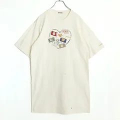 ピンクハウス★モトーラ世理奈コラボ♪ 可愛いワッペンと手書きハートのプリント 半袖カットソーワンピ 生成り系 z18446のサムネイル