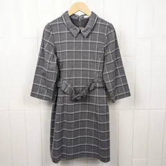 REDYAZEL ウエストベルト付き チェックワンピース  グレー  Sサイズ