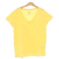ポロ ラルフローレン POLO RALPH LAUREN Tシャツ 半袖 Vネック ロゴ 刺繍 ワンポイント ストレッチ 155cm 黄色 イエロー /BB