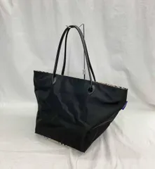 Burberrys Blue label バーバリーズ ブルーレーベル 舟型 トートバッグ ブラック 黒 ナイロン ノバチェック