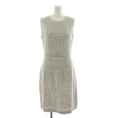 ポールスミス ブラック Paul Smith BLACK ワンピース ひざ丈 40 グレー ノースリーブ ボーダー柄 /RR