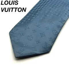 ルイヴィトン モノグラム デカロゴ ネクタイ ライトブルー 3-10-12