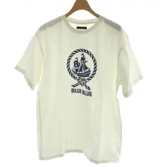 ブルーブルー BLUE BLUE Tシャツ 4 白 ホワイト 半袖 グラフィックプリント クルーネック /AP