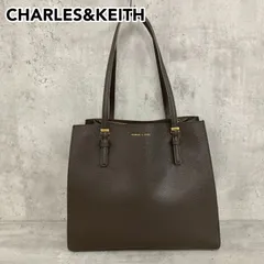 CHARLES&KEITH チャールズアンドキース ブラウン クラシックダブルハンドルトートバッグ ハンドバッグ ショルダーバッグ 2way 肩掛け 自立 A4 通勤 通学 ビジネス オフィス 冠婚葬祭 フォーマル 多機能 大容量 収納 ★ ■■