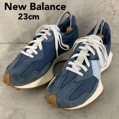 New Balance ニューバランス スニーカー 327 WS327BH ネイビー 紺 ローカット 厚底 スポーツ タウンユース カジュアル ウォーキング 運動靴 紐靴 シューズ 替え紐 シューキーパー付 ビッグロゴ  23cm ★ ■■