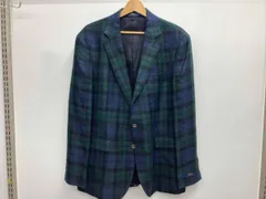 POLO RALPH LAUREN ラルフローレン テーラードジャケット MODERN FIT タータンチェック リネン グリーン ネイビー 42R
