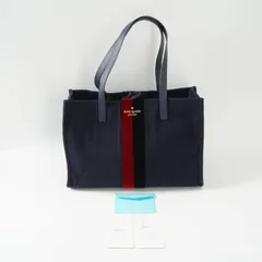 kate spade ケイトスペード トートバッグ MEGA SAM スクエア ネイビー ウール