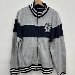Y104 Tommy Hilfiger  M ジップアップ スウェット ジャケット ボーダー ハイネック トミーヒルフィガー ワッペン付き 古着卸 アメリカ仕入