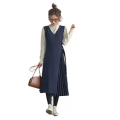 【数量限定】ワンピース ジャンパースカート レディース ロング サロペット スウェット ノースリーブ フレアーワンピース Vネック 無地 プリーツ きれいめ おしゃれ 大人パーティー 通勤 春夏秋