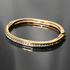 Swarovski スワロフスキー ブレスレット バングル ゴールドカラー 腕回り内寸約180mm レディースアクセサリー■S258