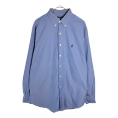 Polo by Ralph Lauren ポロ ラルフローレン ボタンダウン 長袖シャツ ブルー(メンズ L)中古 古着 X4338