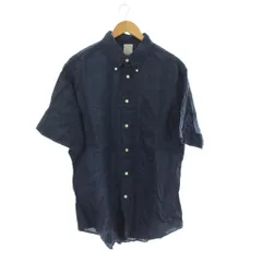 ブルックスブラザーズ BROOKS BROTHERS シャツ 麻 リネン XL ネイビー ボタンダウン 半袖 無地 /JP