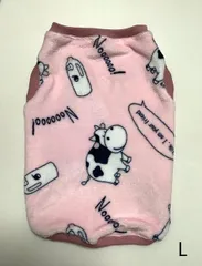 ★ボア牛さんタンク　ピンク　コーギーL　ハンドメイド　中型犬服★