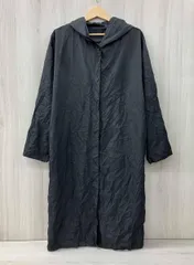 mizuiro ind./ミズイロインド/コート/シワ加工フーデッドロングコート/ブラック