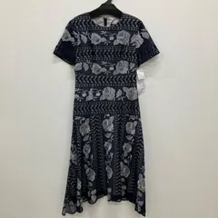AP154　Diagram　ダイアグラム　 GRACE CONTINENTAL　グレースコンチネンタル　 タグ付き　美品　レディース　ライン刺繍ワンピース　ドレス　ネイビー　花柄　レース　シンプル　きれいめ　上品　フォーマル　オケージョン　冠婚葬祭　エレガント