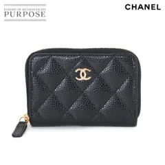 未使用 展示品 シャネル CHANEL マトラッセ クラシック ジップ コインパース 小銭入れ キャビアスキン レザー ブラック AP0216 90314517
