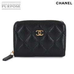 未使用 展示品 シャネル CHANEL マトラッセ クラシック ジップ コインパース 小銭入れ キャビアスキン レザー ブラック AP0216 90314518