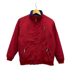 エルエルビーン L.L.BEAN 80s~ ウォームアップジャケット ブルゾン 長袖 ハイネック 無地 ワンポイント L 赤 レッド 青 ブルー