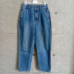 【USED】【裾上げ済み】古着 GU ジーユー ハイウエスト タックジーンズ デニムパンツ ブルー M ハイウエストジーンズ レディース デニムパンツ マムジーンズ系 ハイウエストデニムパンツ ジーパン ジーンズ ボトムス 中古
