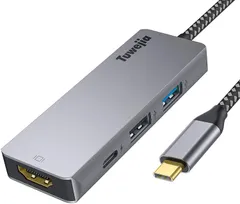 【特価商品】USB Type c アダプタ マルチポート Tuwejia タイプc ハブ ４K 解像度 hdmiポート+USB 3.0 データ転送ポート+usb 2.0ポート+USBタイプC急速PD充電ポート 4-in-1 変換 アダプター MacBook P