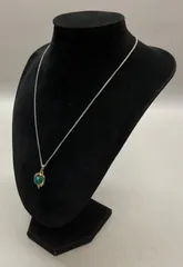 SN1224 ハートモチーフ グリーンメノウ 緑瑪瑙 瑪瑙 ネックレス アンティーク アクセサリー