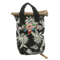 アディダス adidas リュックサック バックパック アニマル柄 花刺 マルチカラー 黒 ブラック ベージュ /SS ■OS