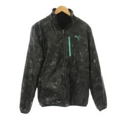 プーマ PUMA リバーシブルジャケット 上着 L 黒 迷彩柄 ボア スタンドカラー /JP