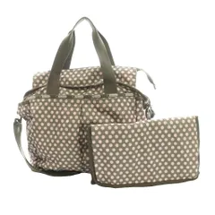 レスポートサック LesportSAC ドット柄マザーズバッグ トート ショルダー 2WAY シート モカ ピンク /SS ■OS ■MA