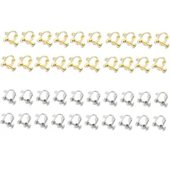 【新着商品】イヤリングパーツ 手芸 手作り用 DIY 基礎金具 アクセサリ ーパーツ ジュエリー 耳穴なし ネジバネ式 (ゴールド+シルバー各20個）