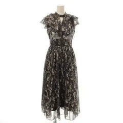 マーキュリーデュオ MERCURYDUO ワンピース S パープル 花柄 ロング丈 フリル袖 /JP