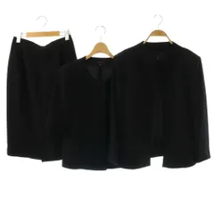 ユキトリイ YUKI TORII 三点セット 2ジャケット スカート フォーマルセットアップ ノーカラー タイト 13 黒 /CX ■OS