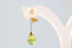 K10あこや真珠ピアス＋カラーサファイア・ペリドット付き
