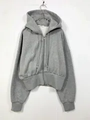 ZARA ザラ ラメ グリッター フーディー 裏起毛 ジップアップ パーカー sizeL/シルバー  ■■ レディース