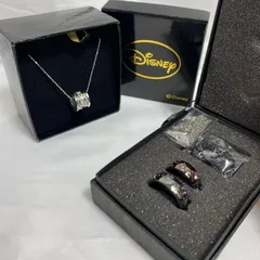Disney ディズニー  ネックレス  ペアリング セット メタルブラックリング アミューズメント ミッキー S