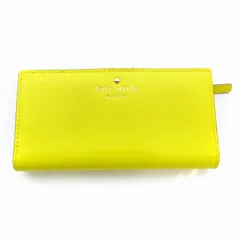 ケイトスペード KATE SPADE New York 長財布 ラウンドファスナー ロゴ レザー 黄 イエロー /EE