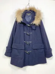 COCODEAL ココディール 74619305 ファー付き ショート ダッフル コート size1/濃紺 ◆■レディース