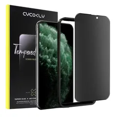 【新着商品】iPhone11promax用 / iPhone xs max用 ガラスフィルム 【覗き見防止+アンチグレア】強化ガラス 液晶保護フィルム サラサラ感 ガイド枠付き (6.5インチ)